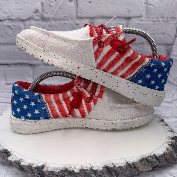 Hey Dude Wendy Patriotic Americana Slip On Shoes Women's Size 5 USA Flag NEW - Picture 7 of 13